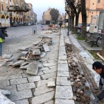 Poggio Rusco sistemazione liston Piazza San Francesco